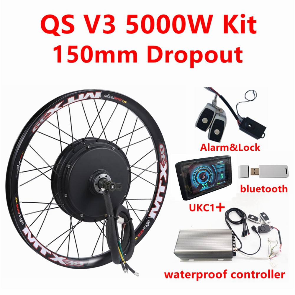 5000W Hub Motor Kit 72V - Qs205-電動自転車電動キット48-72V,5000W,3.5t/5t,後輪,150mm,防水,svc