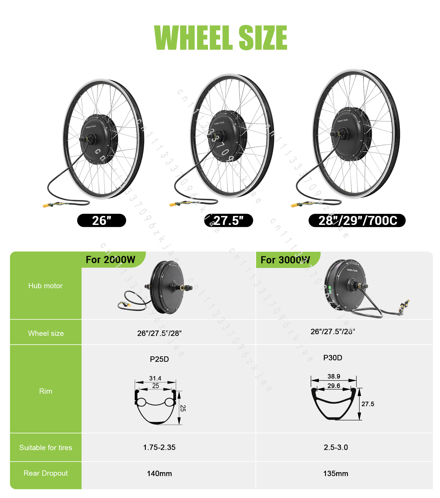 52V 2000WハイパワーブラシレスギアレスハブモーターL - Gearless Hub Motor Conversion Kit 2000W With Display のレビューと価格