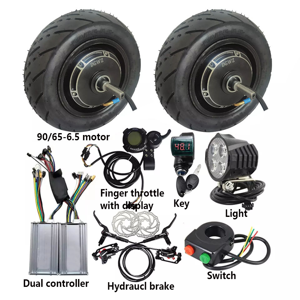 48V 2000w電動自転車変換キット（11インチホイールハ - Dual Motor Ebike Kit 2000W のレビューと価格